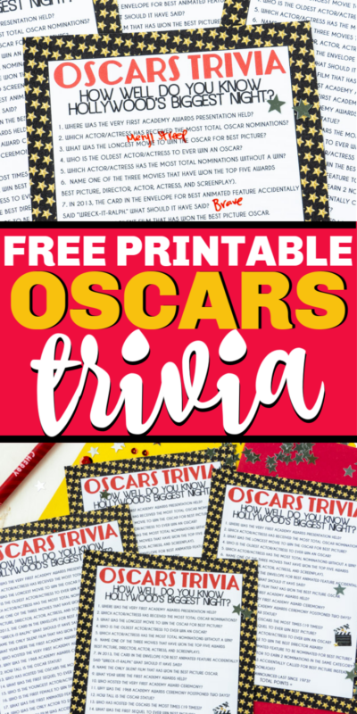 This free printable Oscar trivia is one of the best Oscar party games!