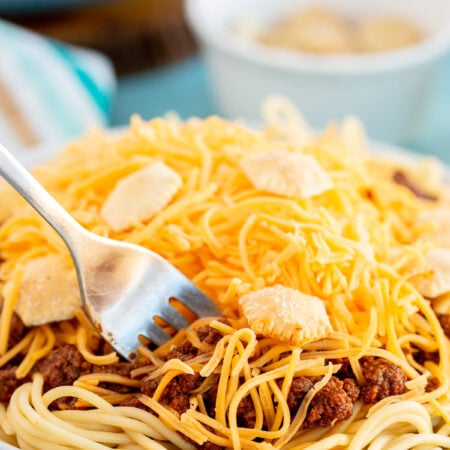 Cincinnati chili on pasta