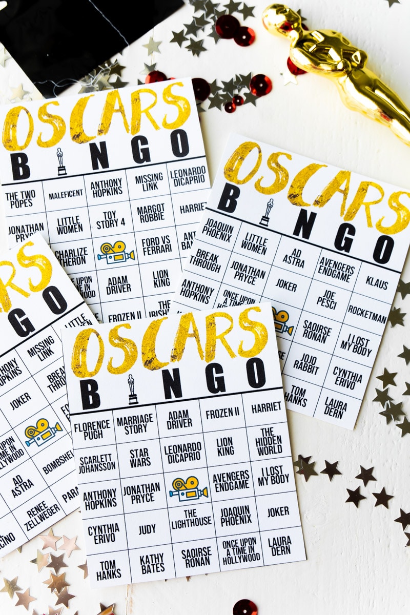2020 Oscar Bingo cards