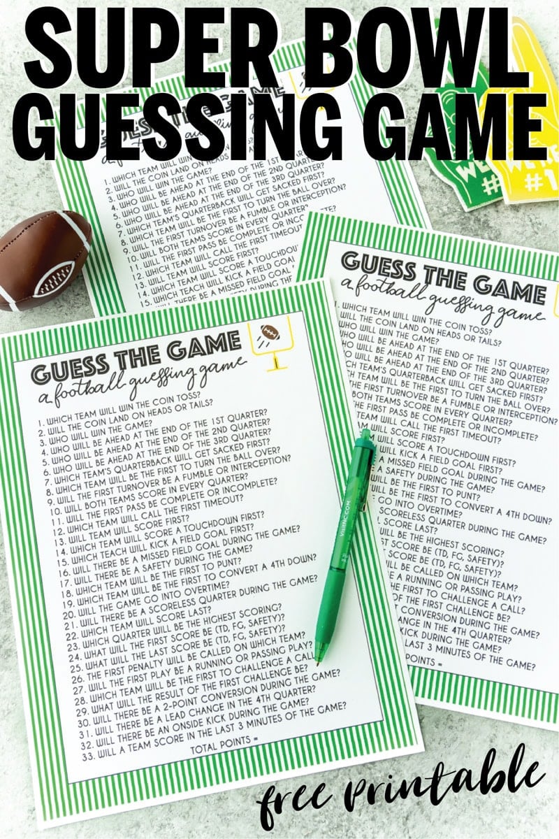 Super Bowl guessing game for all ages