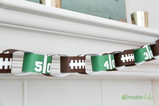 Super Bowl party ideas like a football paper chain