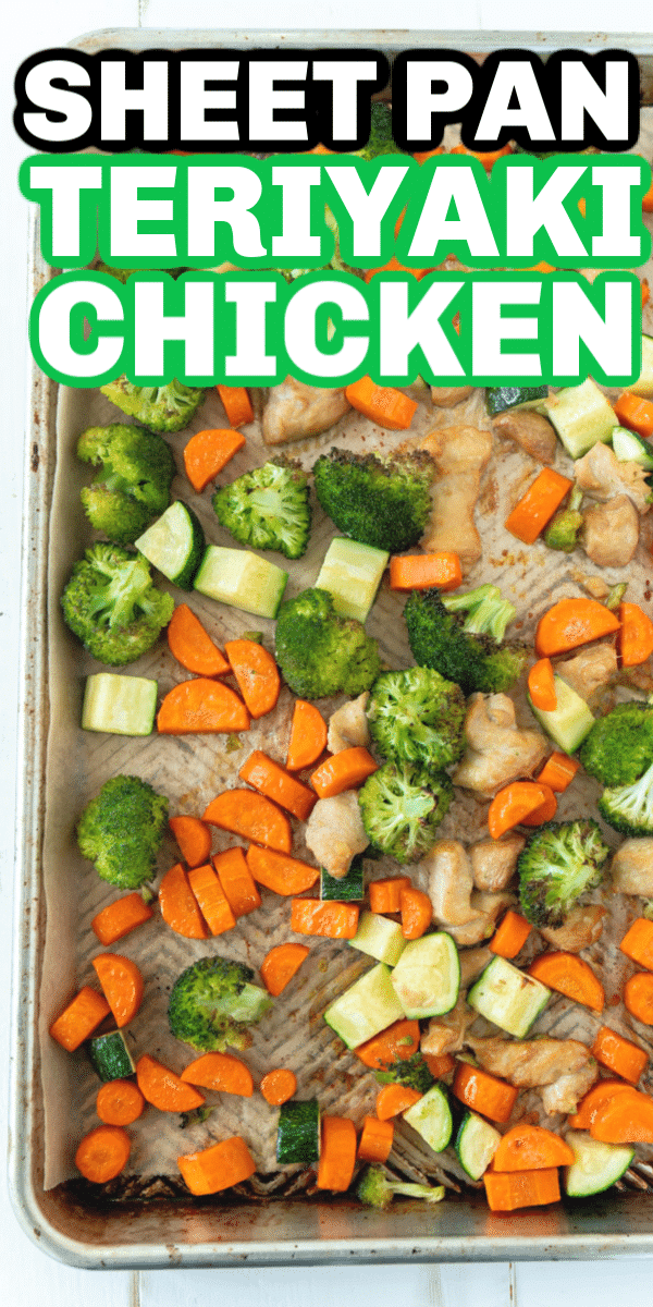 The best teriyaki sheet pan chicken and veggies recipe! Easy to make, healthy, and perfect for meal prep one day then enjoy all week long!