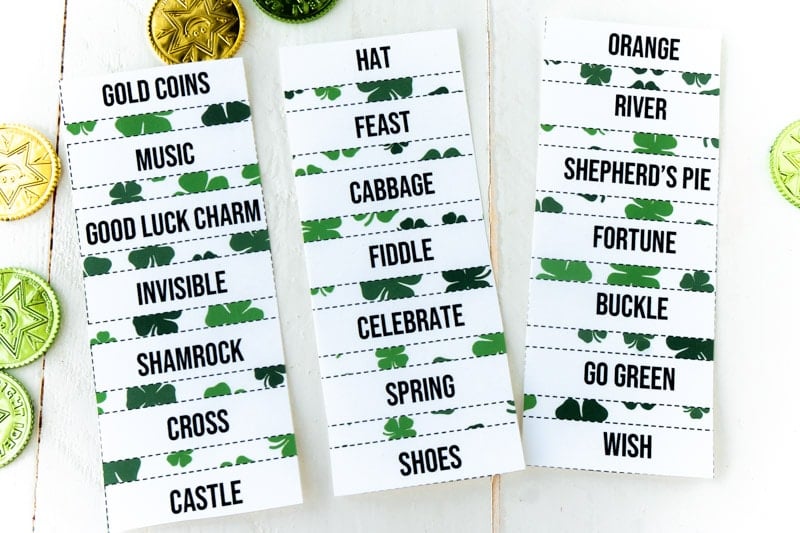 St. Patrick's Day charades words