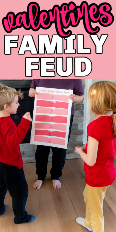 This Valentines Day family feud game is one of the most fun Valentines Day party games! Easy enough for kids and fun for teens and adults!