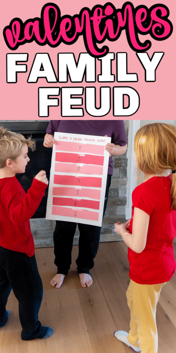 This Valentines Day family feud game is one of the most fun Valentines Day party games! Easy enough for kids and fun for teens and adults! 