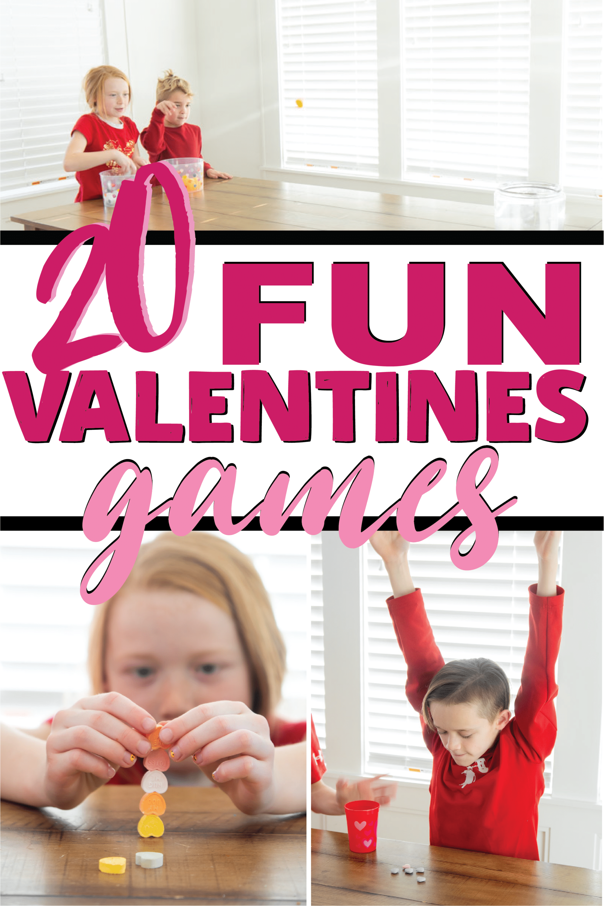 The best minute to win it Valentine's Day games for any age! Great for kids, for adults, for couples, for teens, and even for seniors! Play in the classroom, for school parties, or at home!