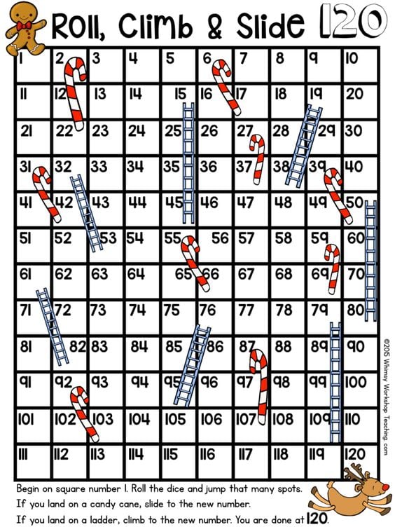 Chutes and ladder type math games