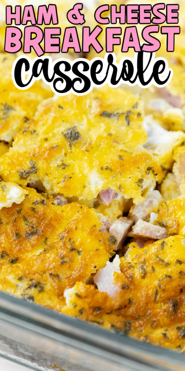 This easy breakfast casserole with ham and cheese can be made in just minutes using things you likely already have at home! It's delicious, great for feeding a crowd, and the perfect way to use leftover ham from the holidays!