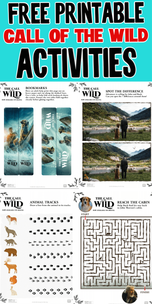 These printable Call of the Wild activities are perfect for a Call of the Wild movie night with the whole family! Simply print, play, and watch!