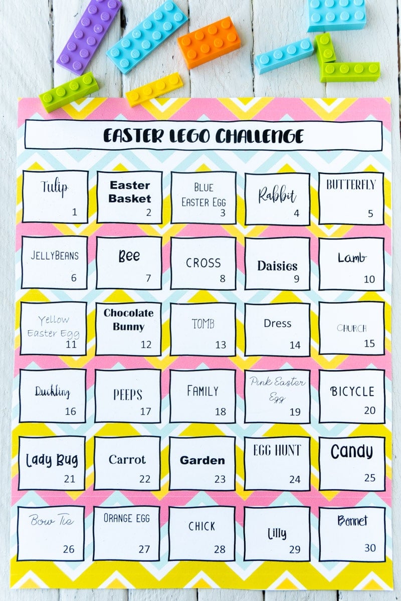 Easter Lego challenge calendar