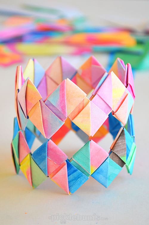 Paper bracelet making is one of the best indoor activities for kids