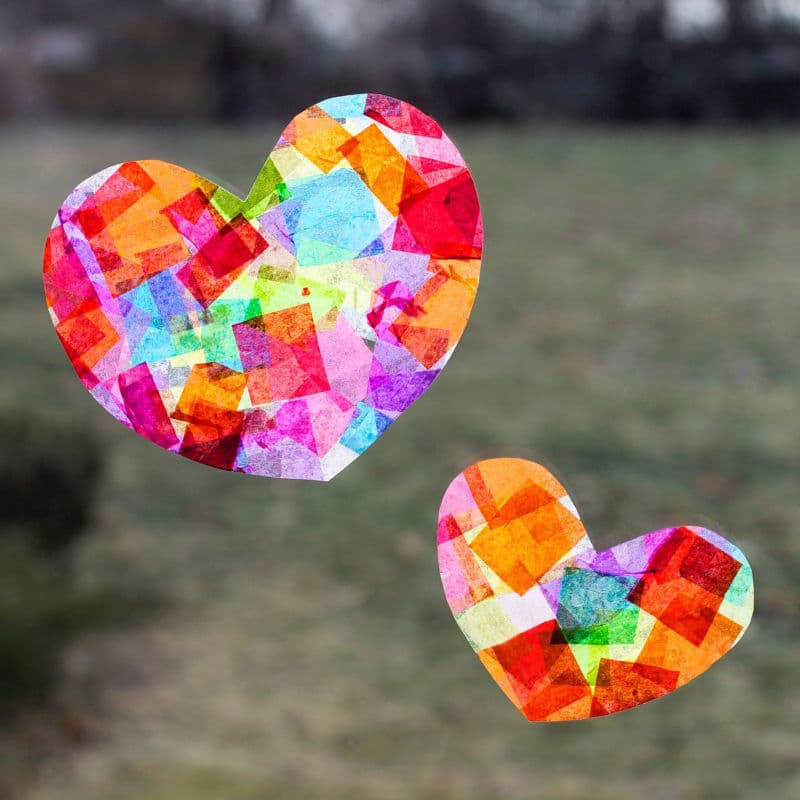 Tissue paper suncatchers