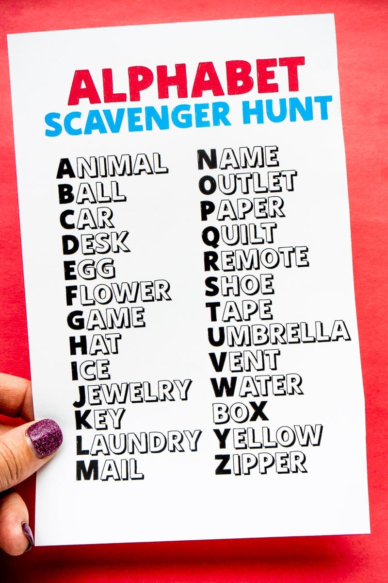 Beginner alphabet scavenger hunt