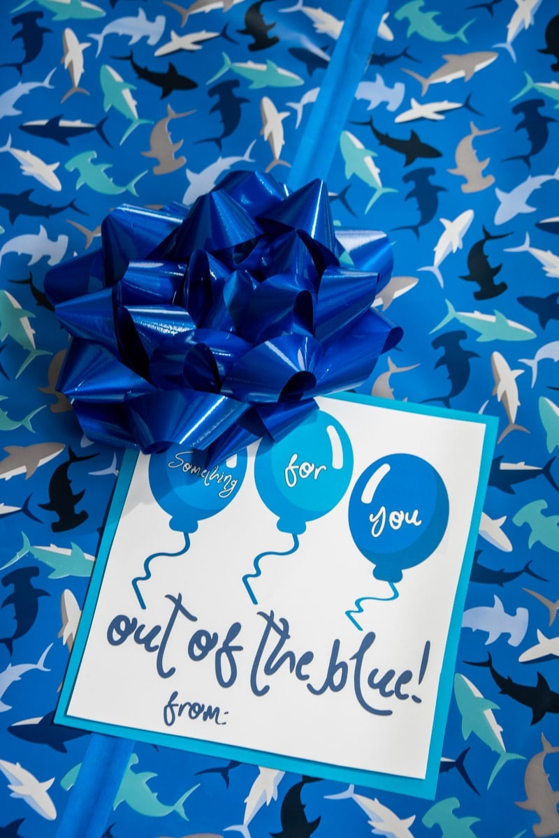 Printable out of the blue gift box ideas