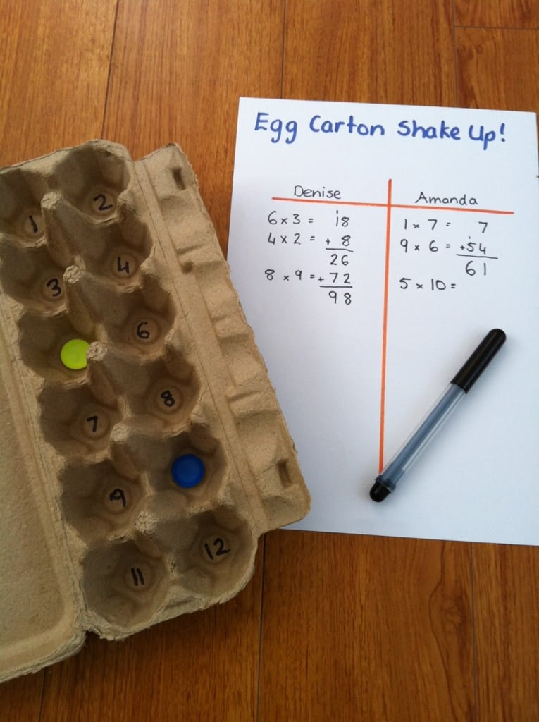 Egg carton math games