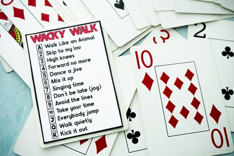 Wacky walk cards