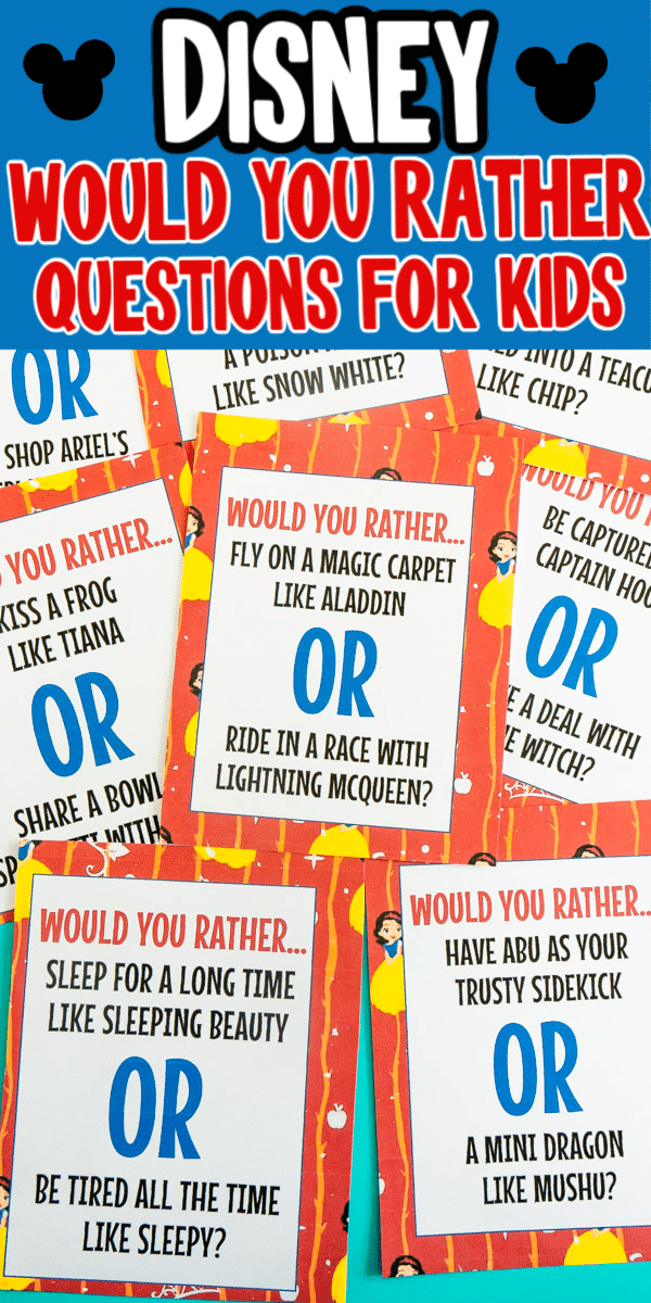 Printable Disney Would You Rather Questions for Kids - 33