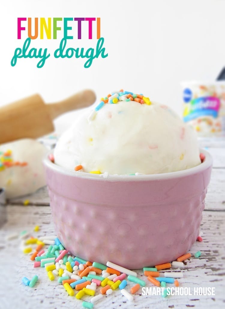 Funfetti play dough is one of the most fun indoor activities for kids