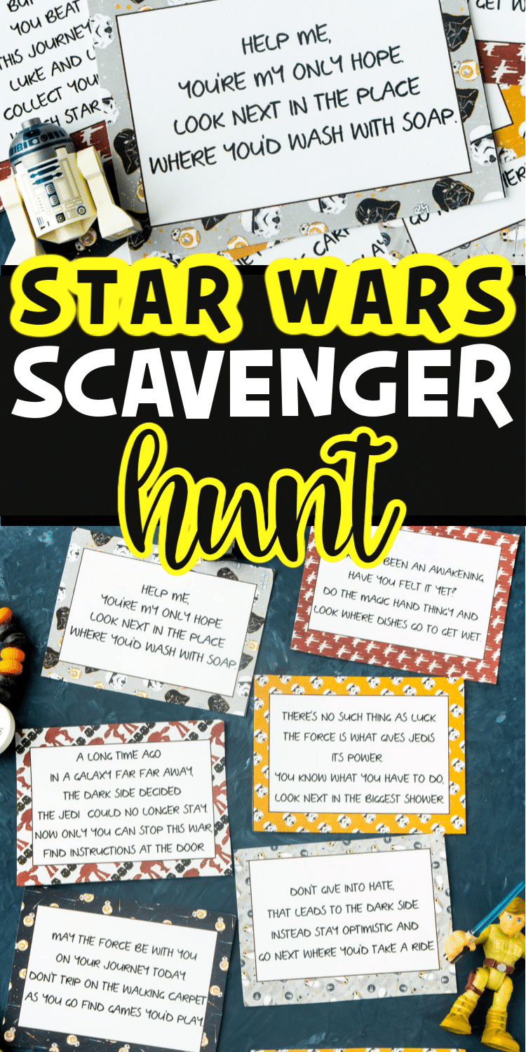 Star Wars scavenger hunt clues