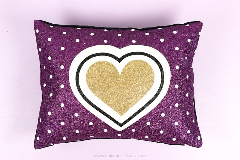 Heart glitter pillows