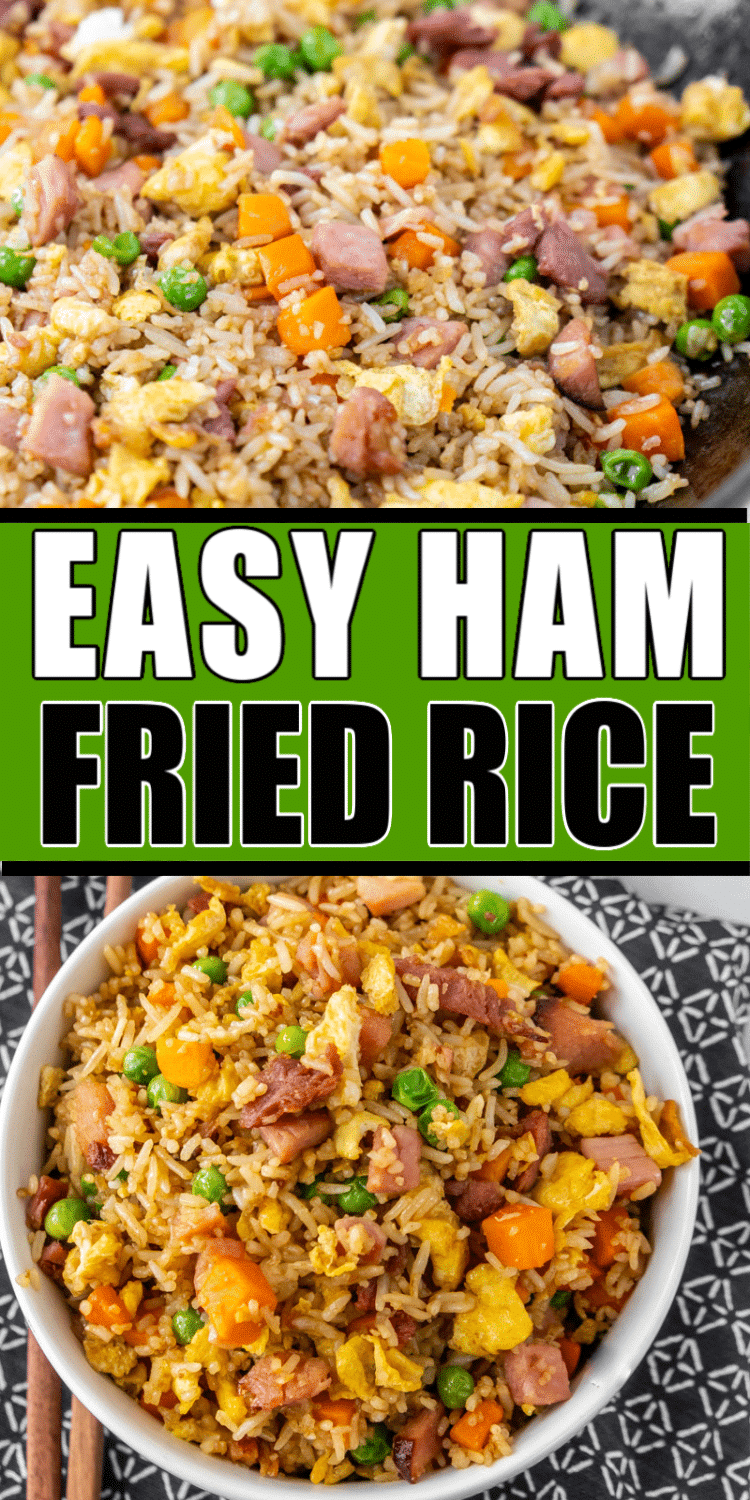 This homemade ham fried rice recipe is made by combining leftover rice, diced ham, veggies, and special seasonings for one delicious meal that's on the table in under 20 minutes! 