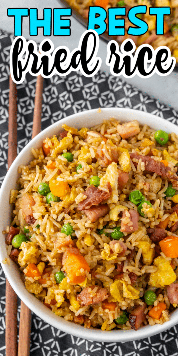 This homemade ham fried rice recipe is made by combining leftover rice, diced ham, veggies, and special seasonings for one delicious meal that's on the table in under 20 minutes! 