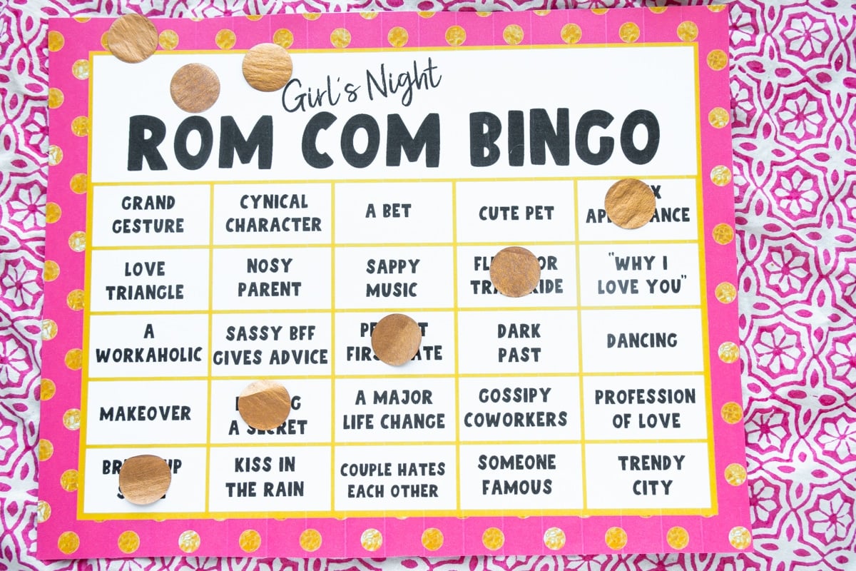 Free Printable Romantic Movie Bingo Game - 50