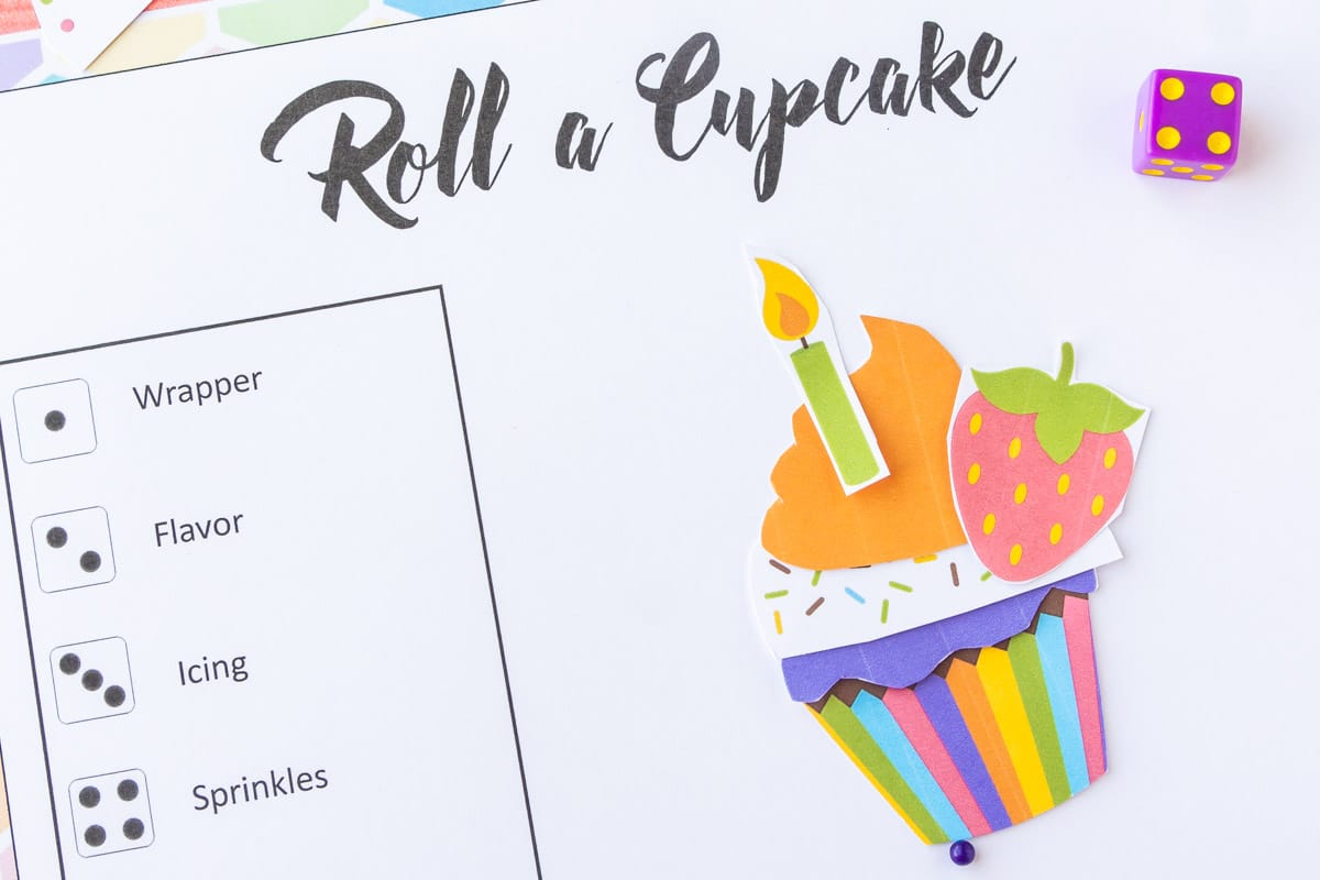 Roll a cupcake dice numbers