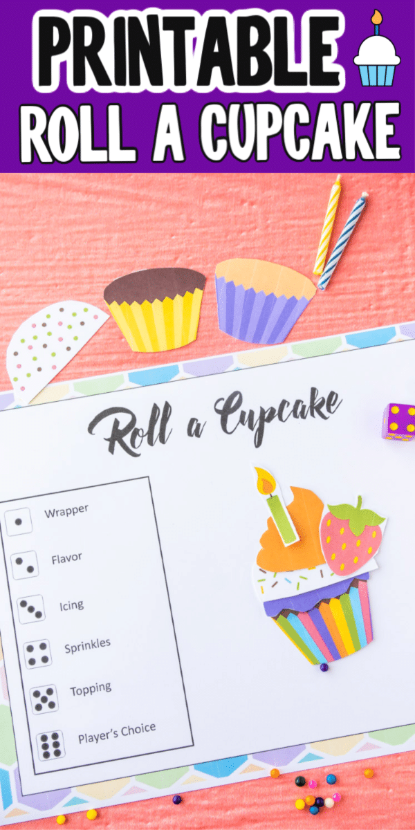 This printable roll a cupcake game is one of the best birthday party games! It's super easy to play, printable, and fun for all ages!