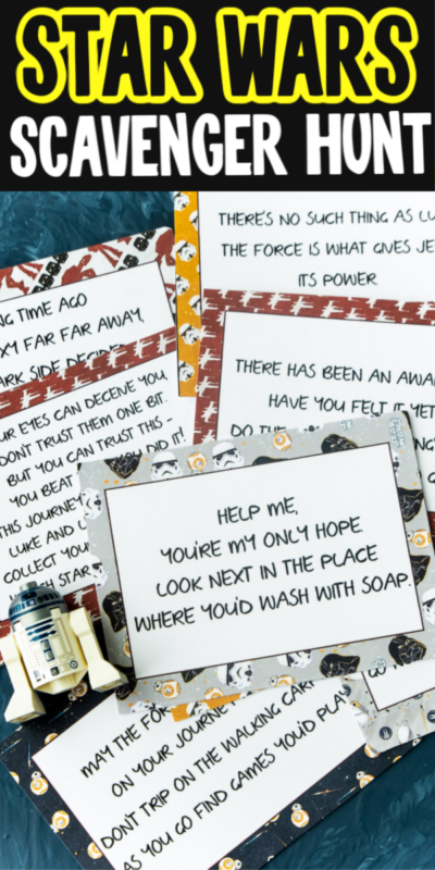 Star Wars scavenger hunt clues