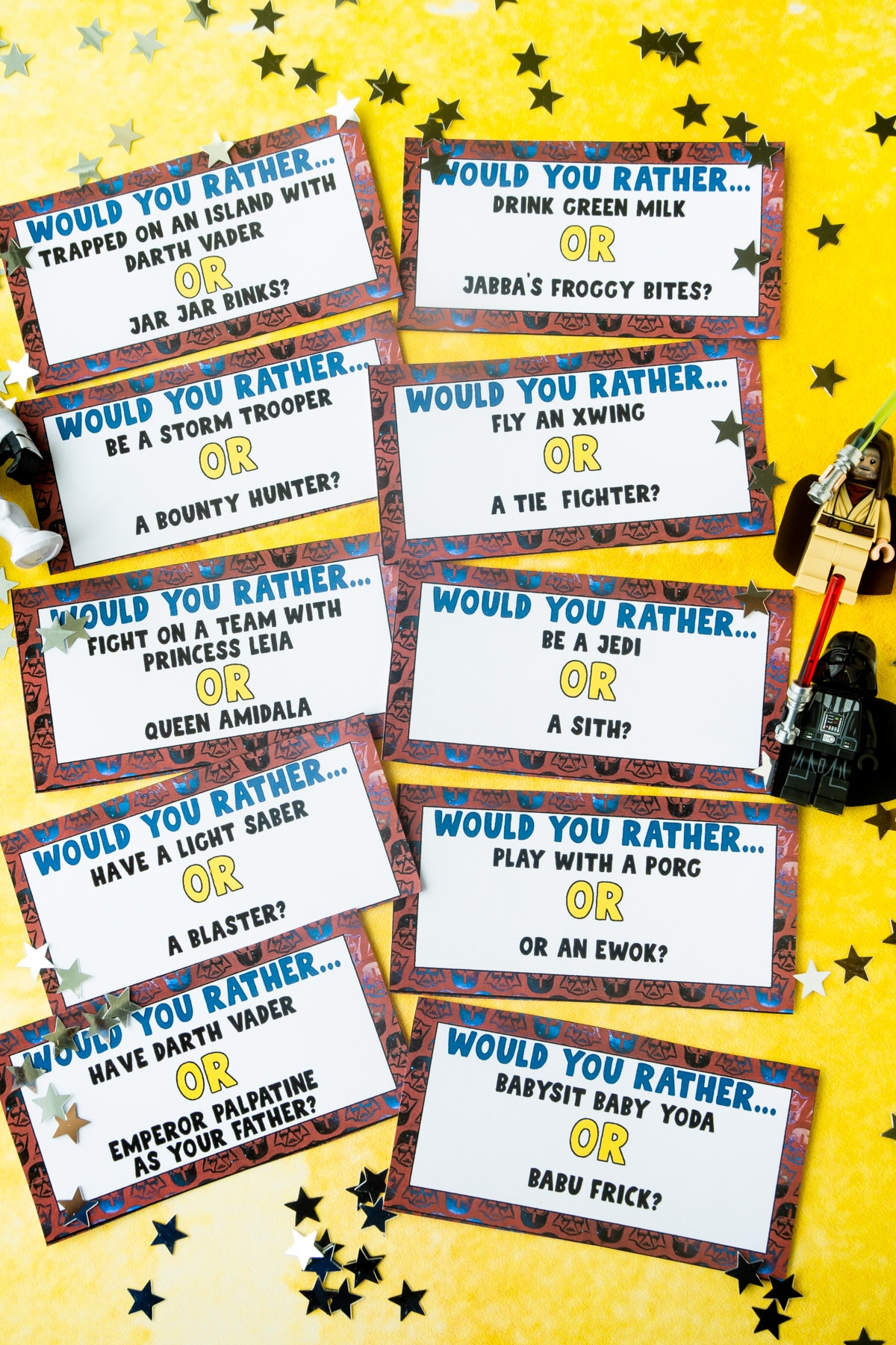 Star Wars would you rather questions cards