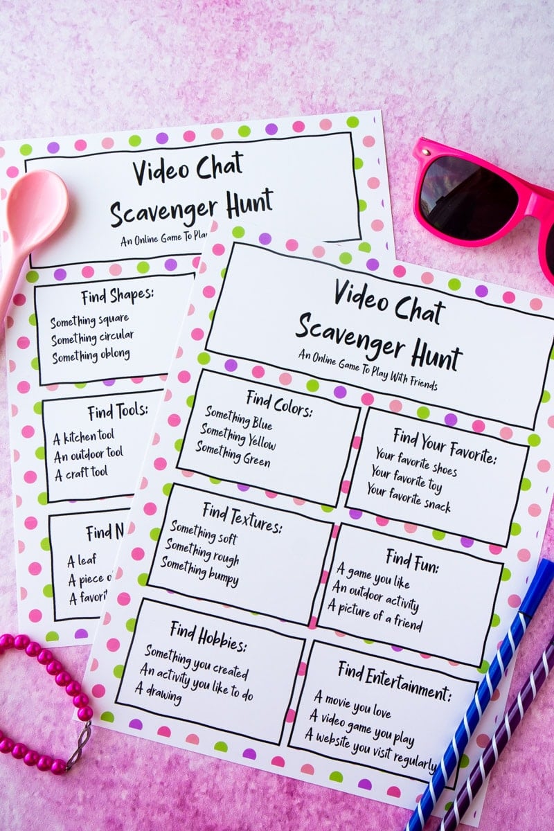 Printed video scavenger hunt