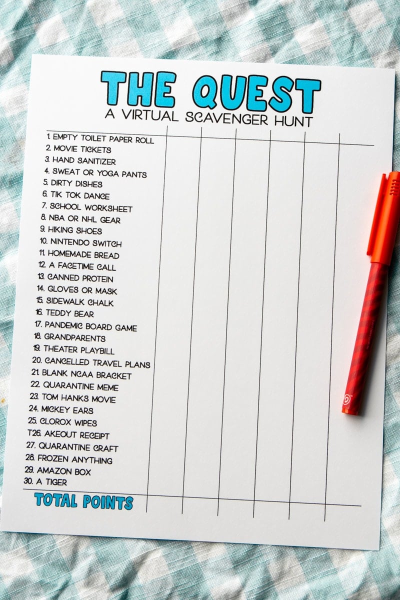 Fun Virtual Scavenger Hunt Ideas Free Printable! - Play Party Plan