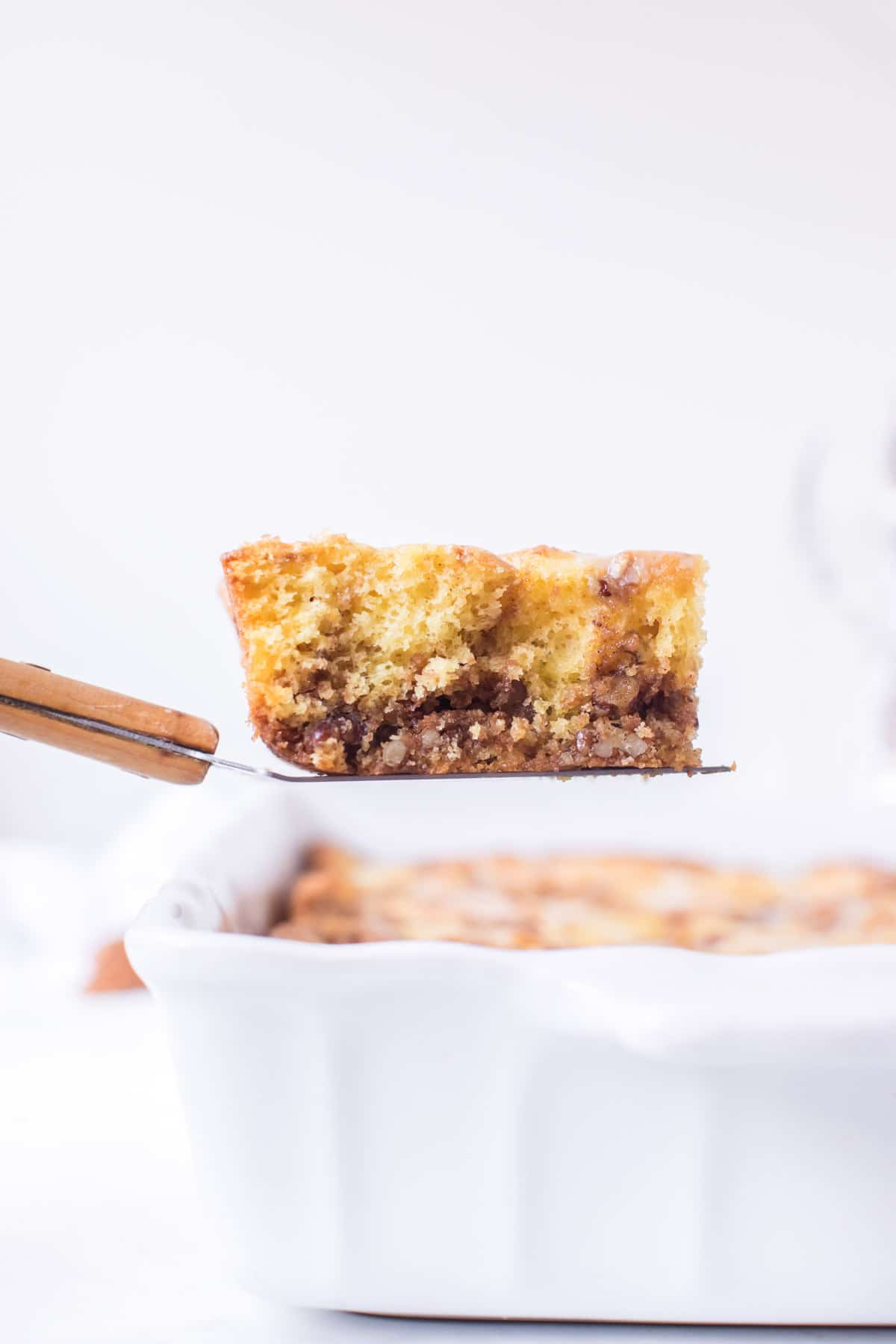 Piece of cinnamon streusel coffee cake