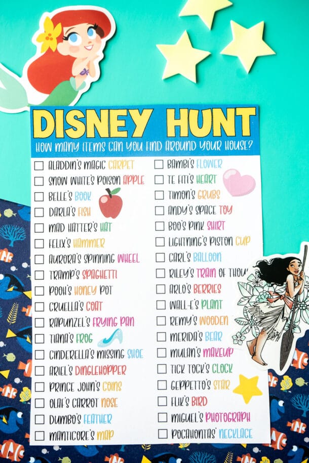 Disney Scavenger Hunt for Kids {Free Printable} - Play Party Plan