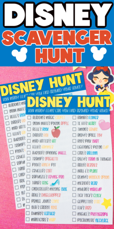 Pinterest image for Disney scavenger hunt