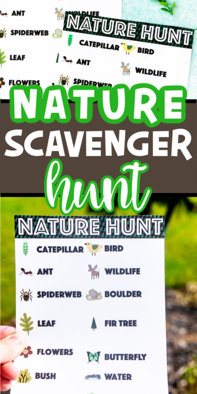 Two pictures of nature scavenger hunt