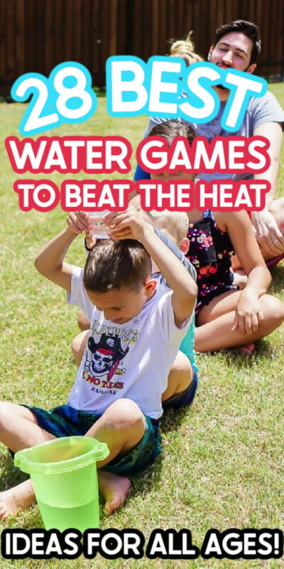 kids playing a water game
