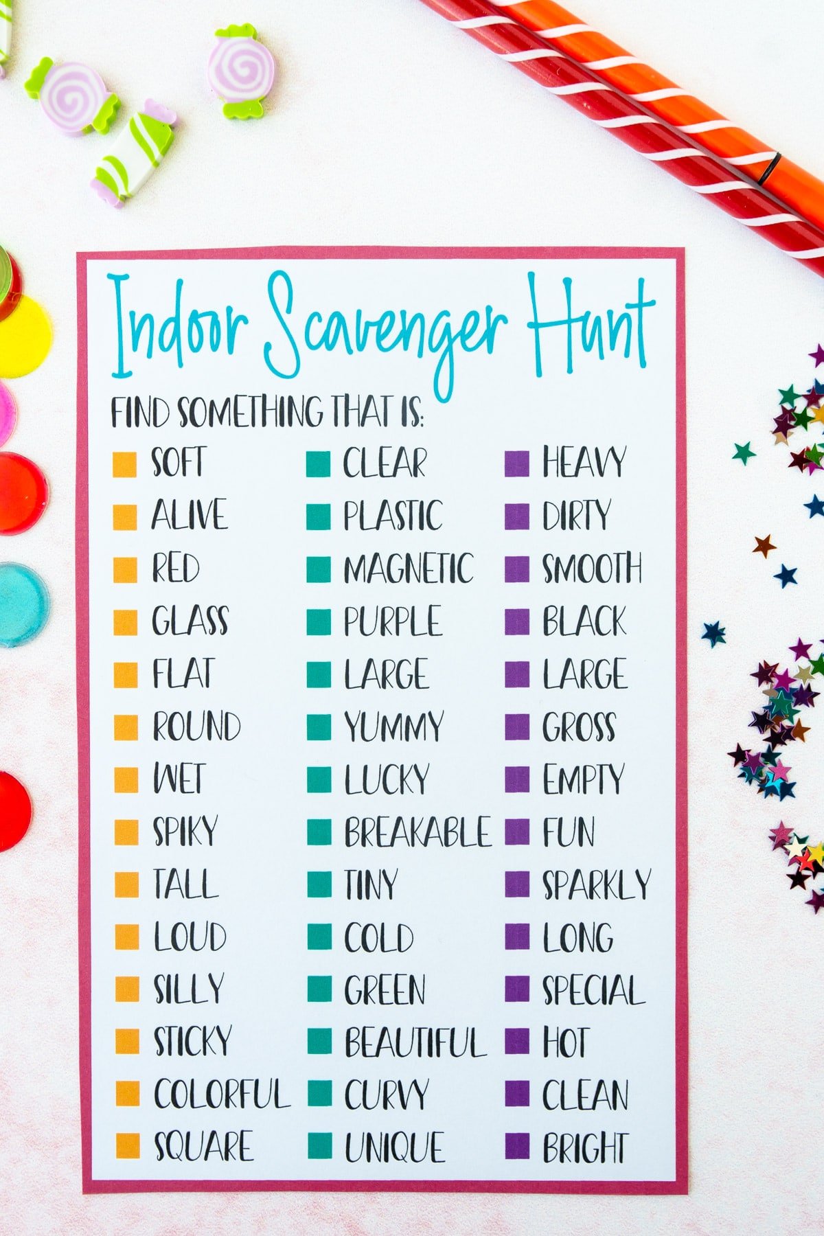 free printable indoor scavenger hunt for kids play party