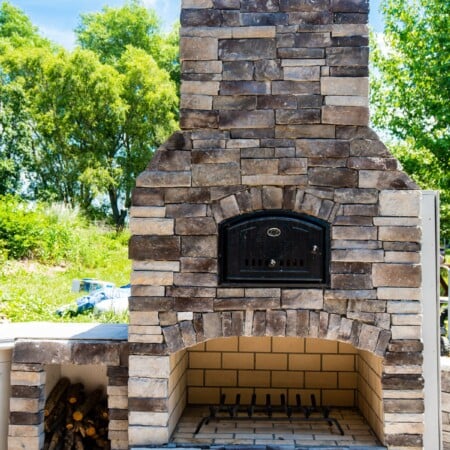 Stoned Round Grove outdoor brick oven