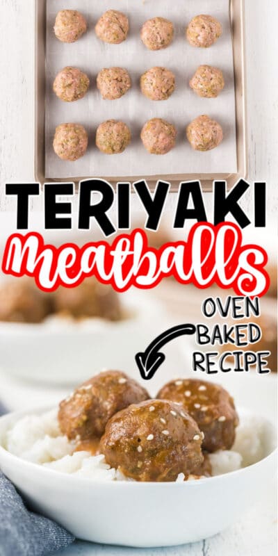 Collage of baked turkey meatball photos for Pinterest