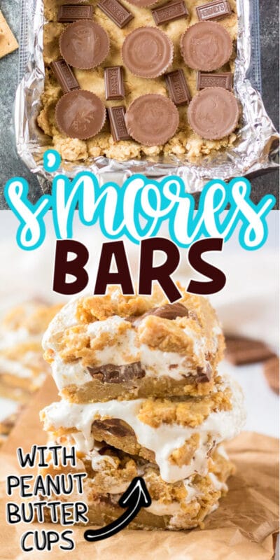 Collage of smore bars with text for Pinterest