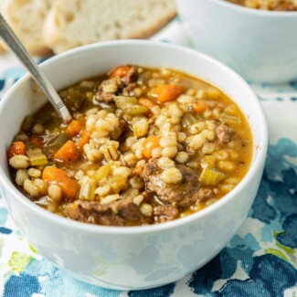 The Best Beef Barley Soup - Play Party Plan