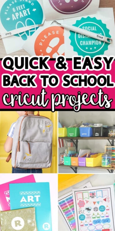 A collage of back to school projects with text for Pinterest