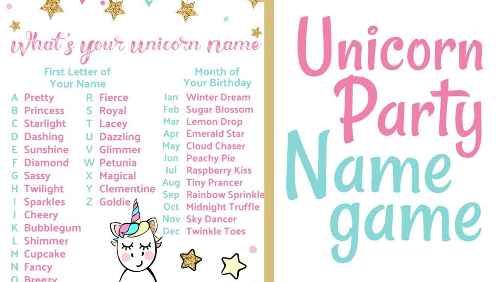 Unicorn name game