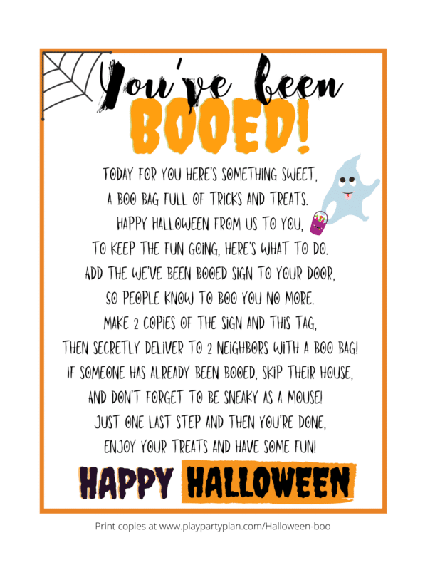 White you've been booed sign with a Halloween boo poem