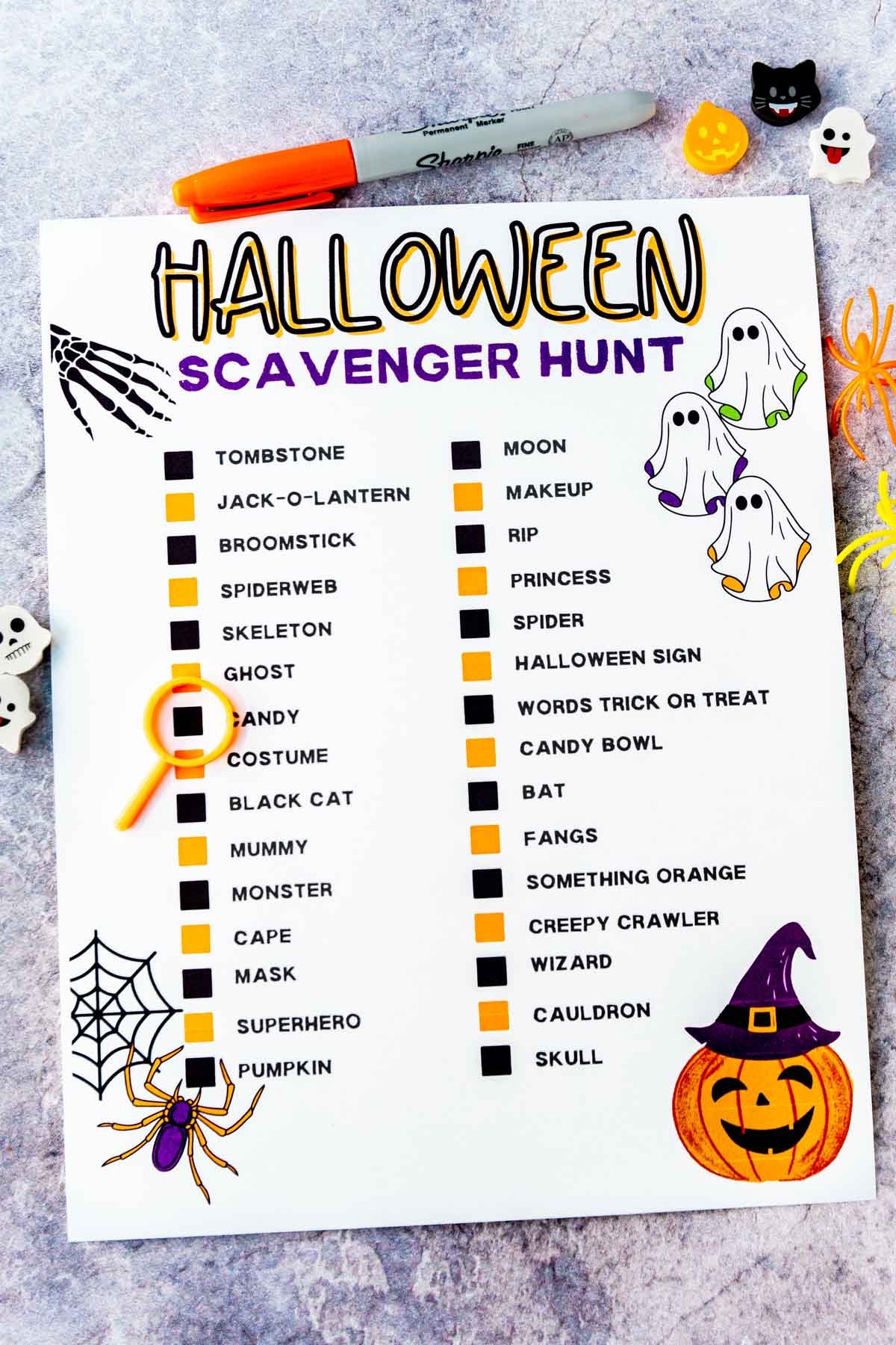 Free Printable Neighborhood Halloween Scavenger Hunt