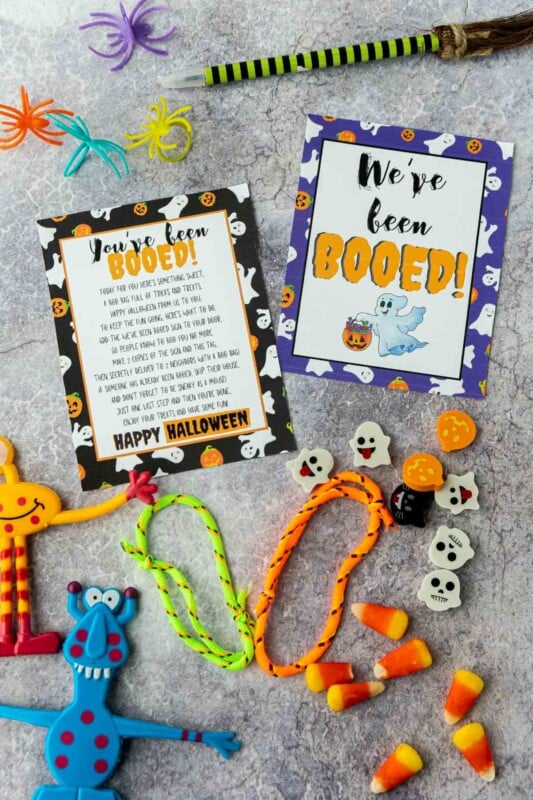 You've been booed signs with Halloween favors