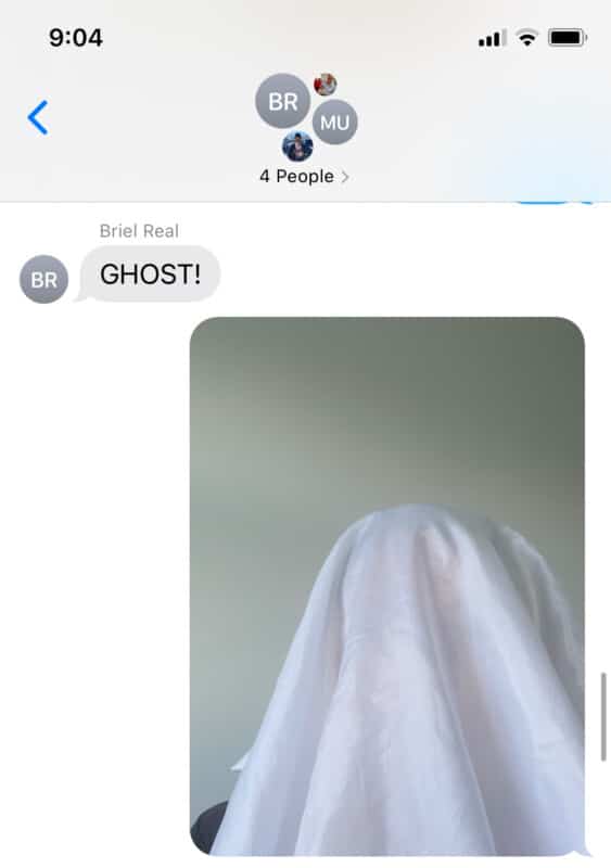 Phone screenshot with the word ghost 