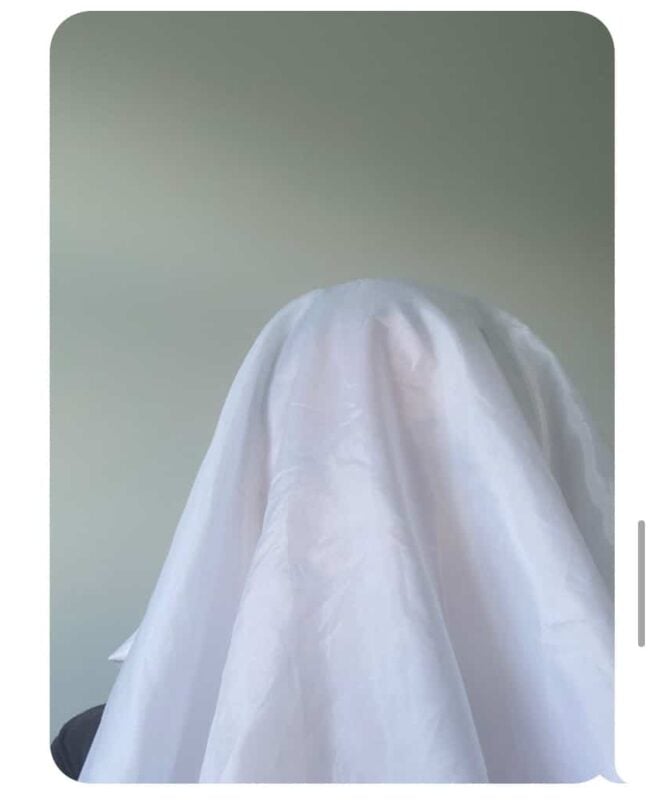 Phone screenshot with the word ghost